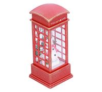 Fdit Decoraciones Navideñas, Luz Nocturna de Cabina Telefónica Retro con Cuentas de Lámpara LED para Decoración del Hogar y Regalo Navideño, Tamaño 5,2x5,2x12,1 Cm (muñeco de Nieve)