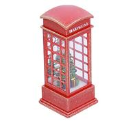 Fdit Decoraciones Navideñas, Luz Nocturna de Cabina Telefónica Retro con Cuentas de Lámpara LED para Decoración del Hogar y Regalo Navideño, Tamaño 5,2x5,2x12,1 Cm (Árbol)