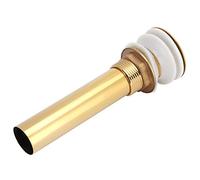 Fdit Desagüe de Fregadero de Latón, Tapón de Escurridor de Lavabo de Cocina de Baño sin Desbordamiento con Tubo de de Acero Inoxidable, para Orificio de Drenaje de 3 Cm Tipo Aleta de (Cobre 2)