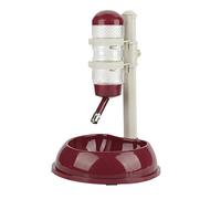 Fdit Dispensador de Agua Potable 500ml Cuenco de Alimentos con Botella de Agua para Mascotas Dispensador Grande Ajustable Automáticamente de Altura para Gato Socialme-EU(Marron)
