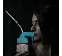 Fdit Dispensador de Cerveza de Acero Inoxidable con Junta de Silicona, Embudo de Snorkel para Vino, Cerveza y Barbacoa en Fiestas (BLUE)