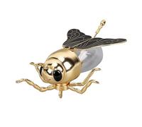 Fdit Dispensador de Miel de Vidrio con Patrón de Abeja, Base Estable, Almacenamiento de Cuchara para Jarabe, Sal (Color negro dorado)