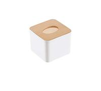 Fdit - Dispensador de pañuelos de Madera con Tapa de Madera de plástico para Caja de pañuelos extraíble (Cuadrado)