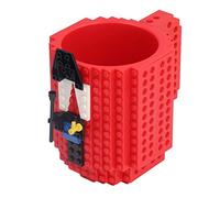 Fdit Divertida Taza de café de Ladrillo con Bloques de Construcción para Niños, Taza Divertida sin BPA, Perfecta para Reuniones (rojo)