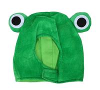 Fdit Divertido Sombrero de Animal, Lindo Sombrero de Felpa Verde, Poliéster Suave, Novedad, Tocado de Rana con Ojos Grandes para Fiesta de Fotos de Disfraces de Cosplay (GREEN)