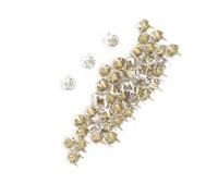 Fdit DIY Altamente Pulido -Elling Silver Runde Krallenstrasse, el 50 de un Número de Artesanía, Material de Cristal para Ropa, Arte y Estrellas Líderes (Inferior inferior 7 mm de borde plateado