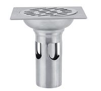 Fdit Drenaje de Piso Acero Inoxidable Cuadrado de 4 Pulgadas Anti Olor Inodoro Azulejo de baño Escurridor de Piso con Tapa extraíble Colador de Aguas residuales para baño Cocina Veranda Lavadero