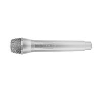 Fdit El Micrófono de Accesorios Realistas para Karaoke -Dance Muestra un Micro Juguete Portátil para Niños, Concha de Plástico Robusta (Silver)