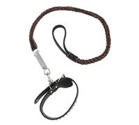 Fdit Elegante Juego de Correa para Collar de de Cuero PU con Resorte Amortiguador, para Perros Medianos y Grandes, Diseño Suave y Protector