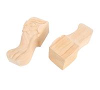 Fdit Elegantes Patas de Mesa Talladas en Madera, 2 Piezas, para Muebles Elegantes para el Hogar, sofá, Mesa de té, Mueble de TV, Madera de Caucho, 15 X 6 Cm