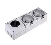 Fdit Enchufe Eléctrico Impermeable IP66, Toma de Corriente Exterior sin Interruptor, de 2 Pines, Resistente a la Humedad, con Cubierta Transparente, para Cocina, Baño y Edificios (estilo alemán)