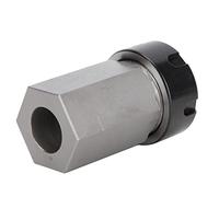 Fdit ER25 Collet Chuck Block Herramienta CNC -TiezTeck de Alta Resistencia, Configuración Rápida, Plata y Negro, 1 Pieza Hex ER25 Collet Block