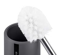 Fdit Escobilla para Inodoro con Soporte, Cerdas Densas para Limpieza Debajo del Borde, Diseño Delgado de Pie en Blanco, Negro, Azul, Gris, Construcción de Acero Inoxidable PP ABS para (Gray)