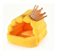 Fdit Escondite de Felpa para Cobayas, Cama Pequeña para Animales, Casa con para Hámsters, Ardillas, Loros 20x19x15cm (Amarilla)
