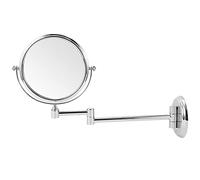 Fdit Espejo de Cobre Giratorio de 360 Grados Espejo de Tocador de Maquillaje con Aumento 3X Diseño de Doble Cara para Baño Montado en la Pared (Fondo Redondo Plateado Brillante 6 Pulgadas)