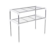 Fdit Estante de Almacenamiento de Doble Capa, Rejilla para Microondas de Metal con Tubo de Acero Engrosado para Organización de Cocina y Baño