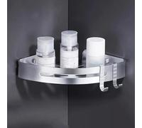 Fdit Estante de Almacenamiento de Ducha de Punta de Aluminio Estante de Esquina de Aleación de Aluminio sin Perforación Estante de Montaje de Pared con Rodamiento de Carga Fuerte para (Plata