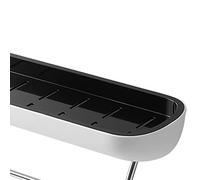 Fdit Estante de Almacenamiento Montado en la Pared, Estante Organizador de Baño Moderno para champú y Acondicionador, Material Plástico Duradero, Ideal para Baños y Cocinas (Negro (con Barra de
