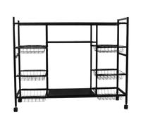 Fdit Estante de Cocina Multiusos Estante de Almacenamiento de Pie de Acero Al Carbono con Estructura Multicapa y Cesta de Drenaje para Mantenimiento Organizado de la Cocina