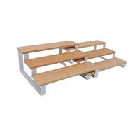 Fdit Estante Escalonado de Bambú para Especias de 3 Niveles, Organizador de Gabinete con Marco de Madera y Metal, 2 Unidades para Almacenamiento y Exhibición en Cocina