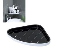 Fdit Estante Esquinero Triangular para Baño, Estante de Plástico Impermeable para Almacenamiento y Organización de Ducha (Black)