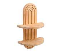 Fdit Estante Flotante Estilo Bohemio, Estantes Dobles, Soporte Moderno para Plantas para Decoración de Sala de Estar y Dormitorio, 34,6x12cm (marrón Claro)