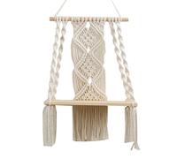 Fdit Estante para Colgar de Pared, Soporte de Algodón Planta de Madera Organizador de Estantes de Pared para Sala de Estar o Decoración de Dormitorios con Sensación Minimalista, (Arroz)