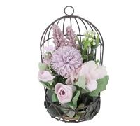 Fdit Estante para Macetas con Forma de Jaula Decorativa Pulida y Pulida para Exhibición de Mesa Elegante, Ideal para Bodas y Fiestas, Hecho de Metal Madera Compuesta, 1 Pieza (PURPLE)