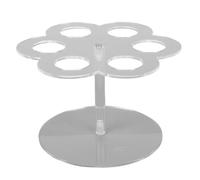 Fdit Estante para Tubos de Cartucho, Soporte para Botellas de Sabor Transparente Acrílico de 6 Orificios, Organizador de Almacenamiento, Estante de Soporte Redondo con Pilar de Metal