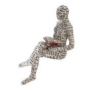 Fdit Estatuilla de Lectura para Mujer, Estatua Creativa de Lectura de Resina para Mujer, Escultura de Arte Abstracto Moderno para Decoración de Hogar y Oficina (E)