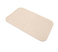 Fdit Estera de Silicona para Secar Platos, Diseño de Drenaje Inclinado, Antideslizante, de Calidad Alimentaria, con Textura de Secado Rápido para Fregadero de Cocina, Platos, (Beige)