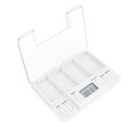 Fdit Estuche Electrónico para Almacenamiento de Medicamentos con Función de Recordatorio Inteligente, Práctico Dispensador de Medicamentos para Personas Ocupadas, Batería de Botón Incorporada (WHITE)