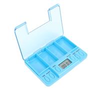 Fdit Estuche Electrónico para Almacenamiento de Medicamentos con Función de Recordatorio Inteligente, Práctico Dispensador de Medicamentos para Personas Ocupadas, Batería de Botón Incorporada (BLUE)