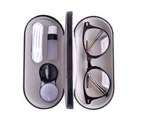 Fdit Estuche para Gafas de Viaje, Carcasa Protectora Dura para Monturas de Tamaño Mediano, Adecuada Tanto para Gafas como para Lentes de con Espejo Incorporado (Black)