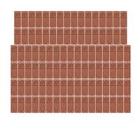 Fdit Etiqueta de Cuero de PU, 100 Piezas de Etiquetas Hechas a Mano de 2x5 Cm con Cuatro Orificios de Costura Material de Súper Fibra para Bolsas de Ropa, Billeteras y Proyectos (Marron oscuro)