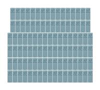 Fdit Etiqueta de Cuero de PU, 100 Piezas de Etiquetas Hechas a Mano de 2x5 Cm con Cuatro Orificios de Costura Material de Súper Fibra para Bolsas de Ropa, Billeteras y Proyectos (BLUE)