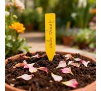 Fdit Etiquetas de Plástico de Primera Calidad para Plantas, Etiquetas de Semillas Fáciles de Escribir para Hierbas y Verduras, Puntiagudas de 100 Piezas (10x1.8cm Amarillo)