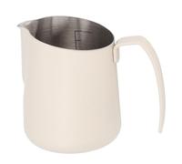Fdit Exclusiva Jarra para Espumar Leche con Pico Inclinado y Jarra de Leche para Cocinar café Latte Art Al (500ML Beige)
