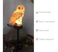 Fdit Exquisita Figura de Búho LED Solar Impermeable Lámpara Exterior Luces Bonitas para Patio Trasero (BROWN)