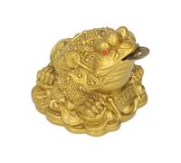 Fdit Feng Shui Frog, Lucky Frog, Money Frog, Resina Hotel Store para el hogar para la Oficina(Imitation Copper, Small Size 6X6X5 cm)