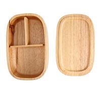 Fdit Fiambrera portátil japonesa Bento Box Style Contenedor de comida de madera Accesorio de comedor de cocina Contenedor de almuerzo a prueba de fugas