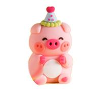 Fdit Figura de Animales de Dibujos Animados Lindo Adorno de Animales de Plástico Suave para Fiesta de Cumpleaños Decoraciones de para Pastel Figuras de para Niños (Cerdo)