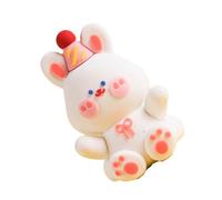 Fdit Figura de Animales de Dibujos Animados Lindo Adorno de Animales de Plástico Suave para Fiesta de Cumpleaños Decoraciones de para Pastel Figuras de para Niños (Conejo)