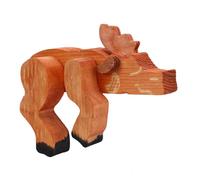 Fdit Figura de Ciervo de Madera Hecha a Mano para Decoración Navideña, Talla de Madera única para un Ambiente Festivo