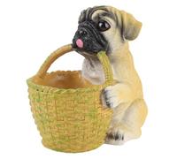 Fdit Figura Decorativa de Perro, Caja de Almacenamiento de Llaves, Estatua de Mesa Funcional para el Hogar, Oficina, Material de Resina Organizadora (Escribe un)