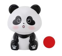 Fdit Figura Solar Panda Solar Asentida con Panda Escultura Decorativa con Sensor de Luz para el Tablero de Automóviles Escritorio de Oficina en Casa (Ojos de corazón)
