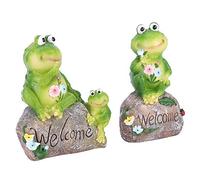 Fdit Figuras de Rana de Resina 2 Unidades Familia de Ranas Miniaturas Decoración para Jardín con Pintura No Tóxica Ecológica Adorno de Verano