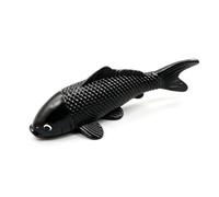 Fdit Figurines de Koi Fish 5 Piezas Decoraciones Artificiales de Peces con Escamas Realistas para Estanque Jardín Interior Exterior Adorno Feng Shui (Black)