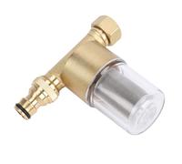 Fdit Filtro de Agua de Sedimentos Reutilizable de 40 Micras, Filtro de Agua en Línea de Latón con Malla de Acero Inoxidable de Alto Flujo 15 GPM para Lavadora, Manguera de Jardín,
