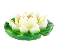 Fdit Flor de Loto Artificial Decoración de Loto Flotante Adorno de Sintético Decoración de Simulación de Resina Sintética con Detalles Finos para Fuente de Pecera Jardín 14 Cm